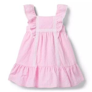 Janie and Jack Gingham Flutter Sleeve Dress Size 4